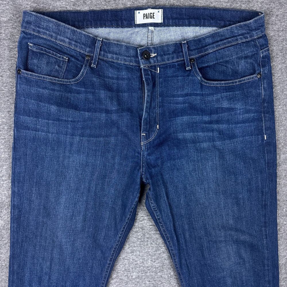 Paige Normandie Jeans Mens 38x35 Blue Denim Straight‎ Stretch Modern Casual USA